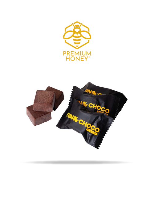 Caja de Rhino Choco con 12 piezas de chocolate con cafe - presentacion individual
