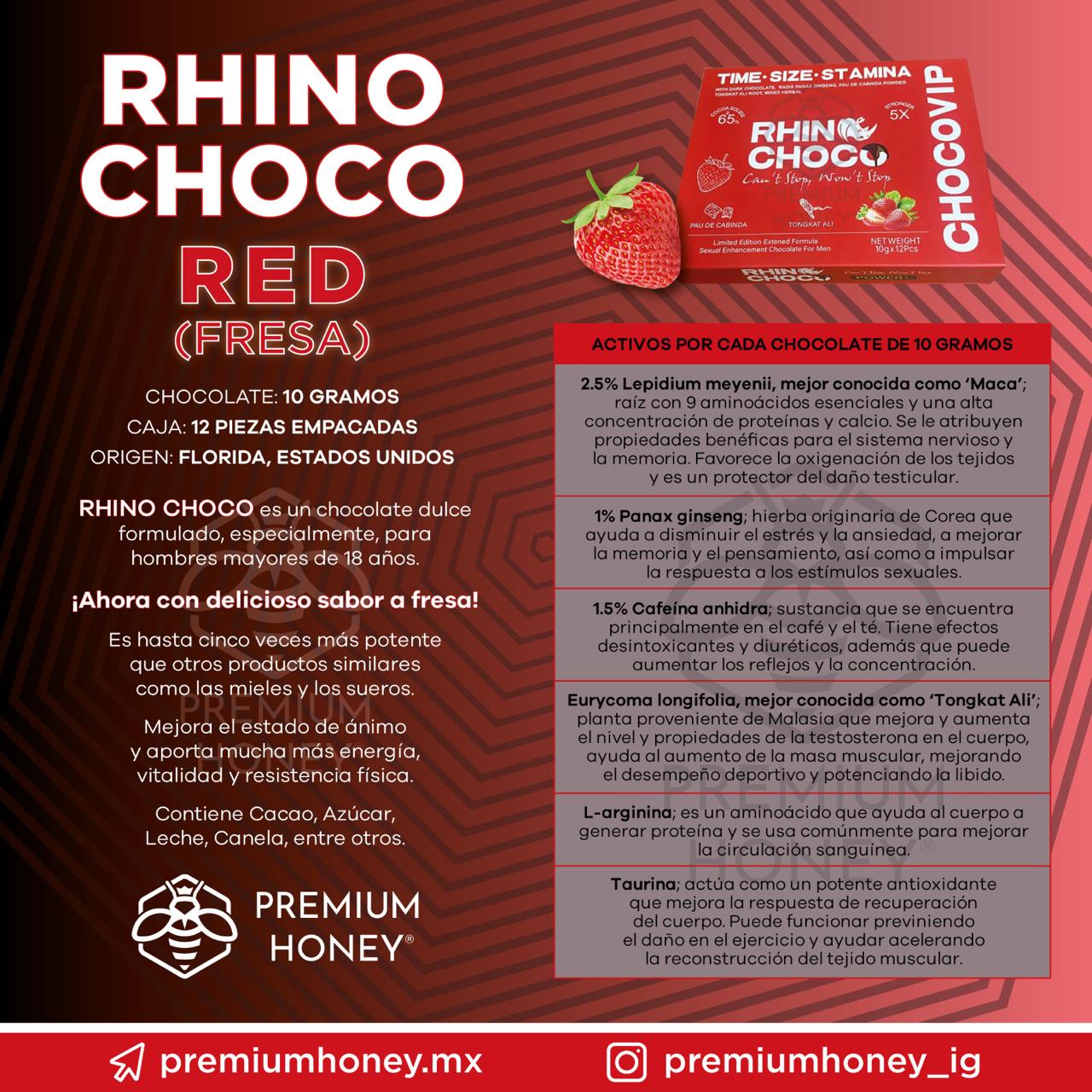 Rhino Choco Fresa 12pz